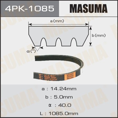 Drive V-Ribbed belt Masuma, 4PK-1085