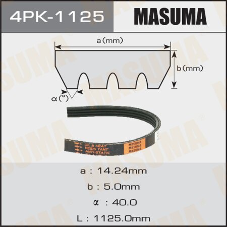 Drive V-Ribbed belt Masuma, 4PK-1125