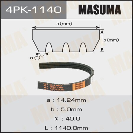 Drive V-Ribbed belt Masuma, 4PK-1140