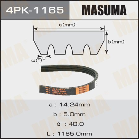 Drive V-Ribbed belt Masuma, 4PK-1165