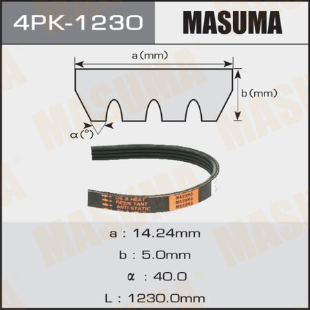 Drive V-Ribbed belt Masuma, 4PK-1230