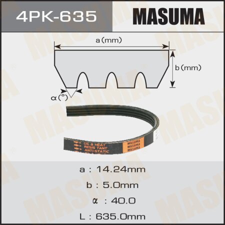 Drive V-Ribbed belt Masuma, 4PK-635