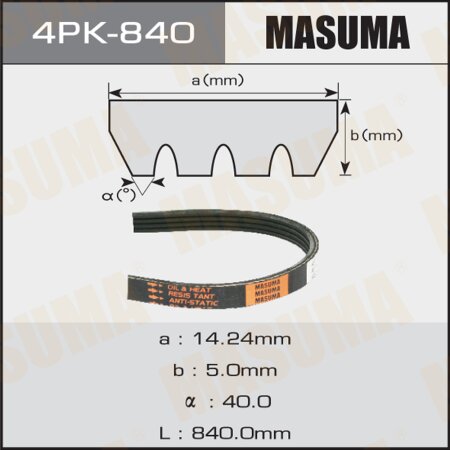 Drive V-Ribbed belt Masuma, 4PK-840