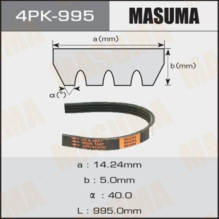 Drive V-Ribbed belt Masuma, 4PK-995