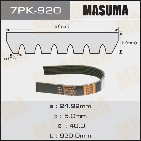 Drive V-Ribbed belt Masuma, 7PK-920