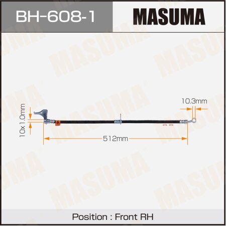 Brake hose Masuma, BH-608-1