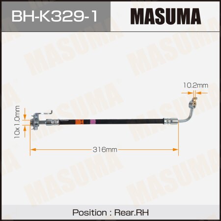 Brake hose Masuma, BH-K329-1