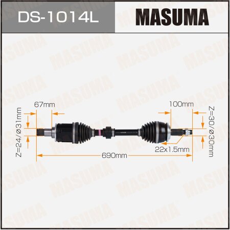 Drive shaft Masuma, DS-1014L