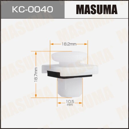 Retainer clip Masuma plastic, KC-0040
