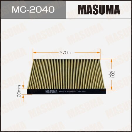 Cabin air filter Masuma , MC-2040