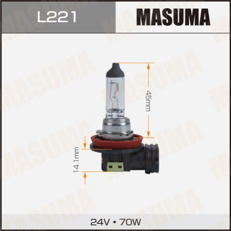 Halogen headlight bulb Masuma CLEARGLOW H11 24v 70W (3000K), L221
