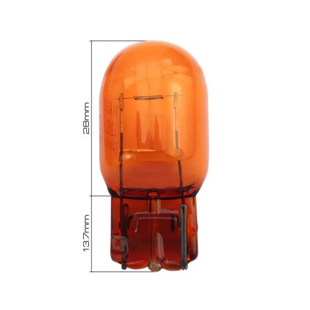 Bulb Masuma WY21W (W3x16d, T20) 12V 21W ORANGE single pin, L2521