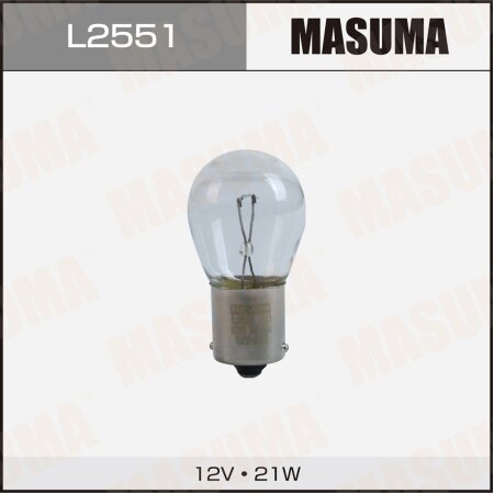 Bulb Masuma P21W (BA15s, S25) 12V 21W single pin, L2551