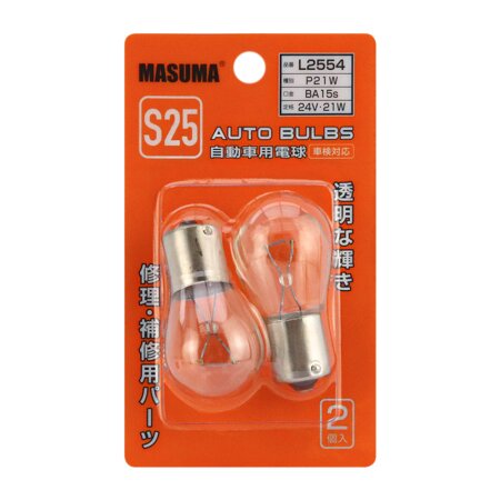 Bulb Masuma P21W (BA15s, S25) 24V 21W single pin, L2554