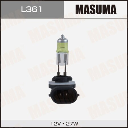 Halogen headlight bulb Masuma H27W/2 12V 27W YELLOW, L361