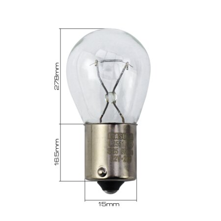 Bulb Masuma P21W (BA15s, S25) 12V 21W single pin, L551