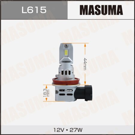 LED bulb Masuma, H8 27W 6000K 5200Lm PGJ19-1 (A8 series), L615