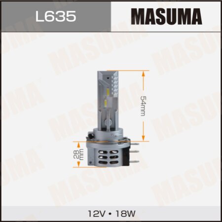 LED bulb Masuma, H15 5/18W 6000K 3000Lm PGJ23t-1, L635