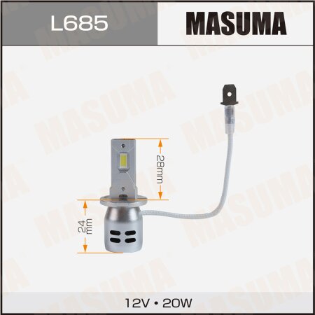 LED bulb Masuma, H3 6000K 4000Lm PK22s, L685