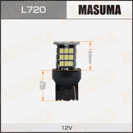 Bulbs Masuma, W21W (W3x16d, T20) 12V 21W (LED) single pin, L720