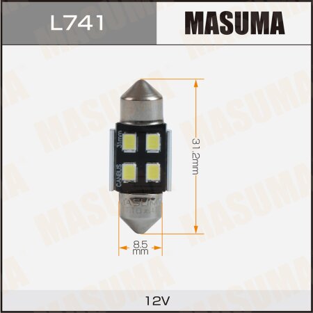 Bulbs Masuma, Festoon C5W (SV8,5, T10x31) 12V 10W (LED), L741