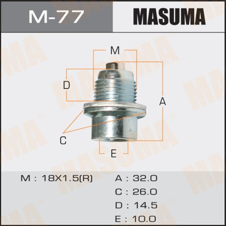 Oil drain plug Masuma (with magnet) M18x1.5, M-77