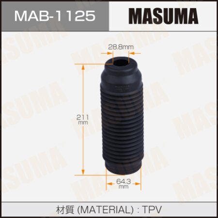 Shock absorber boot Masuma (plastic), MAB-1125