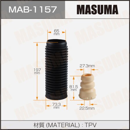 Dust cover with bump stop for Masuma shock absorber  (plastic), MAB-1157