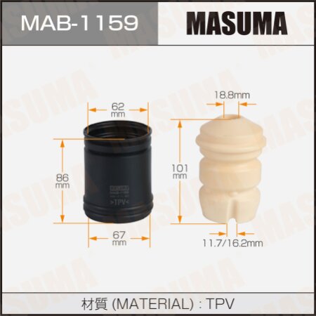 Dust cover with bump stop for Masuma shock absorber, MAB-1159