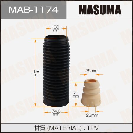 Dust cover with bump stop for Masuma shock absorber  (plastic), MAB-1174