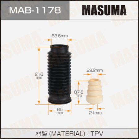 Dust cover with bump stop for Masuma shock absorber (rubber), MAB-1178
