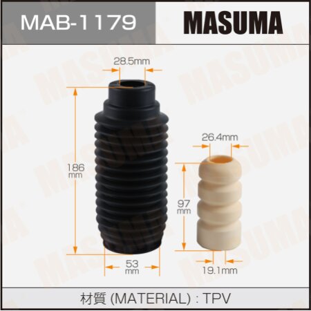 Dust cover with bump stop for Masuma shock absorber (plastic), MAB-1179