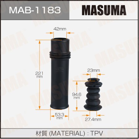 Dust cover with bump stop for Masuma shock absorber, MAB-1183