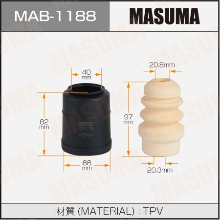Dust cover with bump stop for Masuma shock absorber, MAB-1188