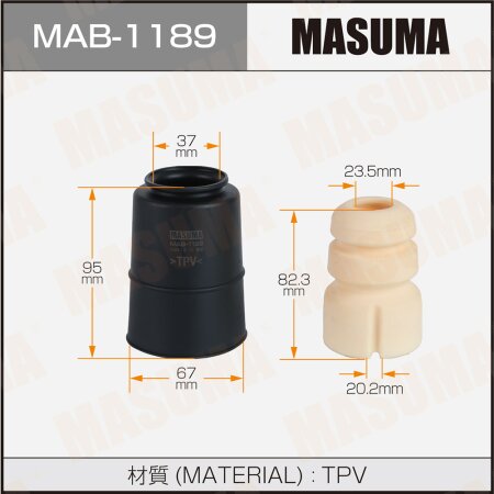Dust cover with bump stop for Masuma shock absorber, MAB-1189
