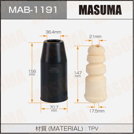 Dust cover with bump stop for Masuma shock absorber  (plastic), MAB-1191