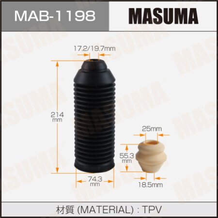 Dust cover with bump stop for Masuma shock absorber (rubber), MAB-1198
