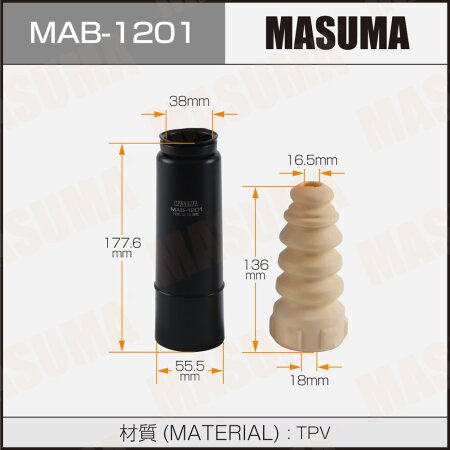 Dust cover with bump stop for Masuma shock absorber  (plastic), MAB-1201