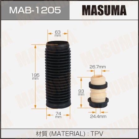 Dust cover with bump stop for Masuma shock absorber (rubber), MAB-1205