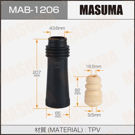 Dust cover with bump stop for Masuma shock absorber (rubber), MAB-1206