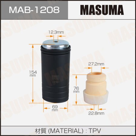 Dust cover with bump stop for Masuma shock absorber (rubber), MAB-1208