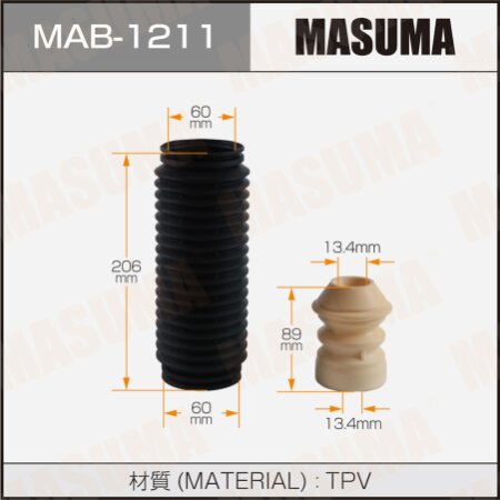 Dust cover with bump stop for Masuma shock absorber (plastic), MAB-1211