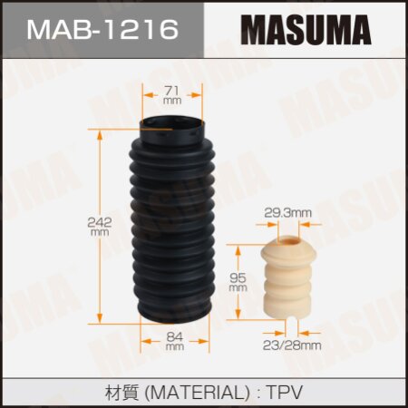 Dust cover with bump stop for Masuma shock absorber (rubber), MAB-1216