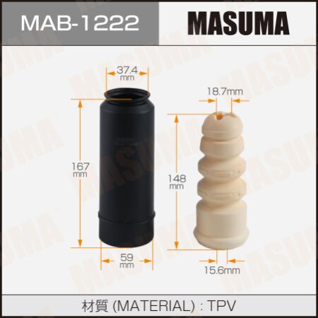 Dust cover with bump stop for Masuma shock absorber (plastic), MAB-1222