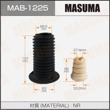 Dust cover with bump stop for Masuma shock absorber (rubber), MAB-1225