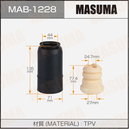 Dust cover with bump stop for Masuma shock absorber, MAB-1228