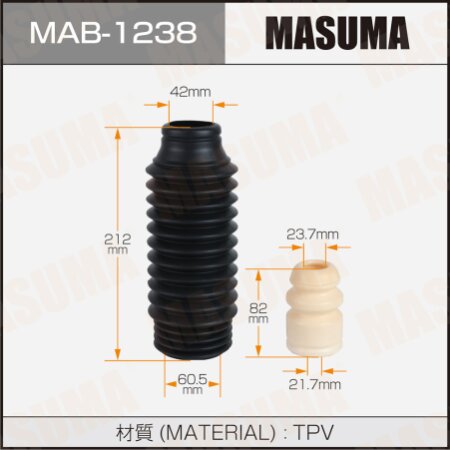 Dust cover with bump stop for Masuma shock absorber (rubber), MAB-1238