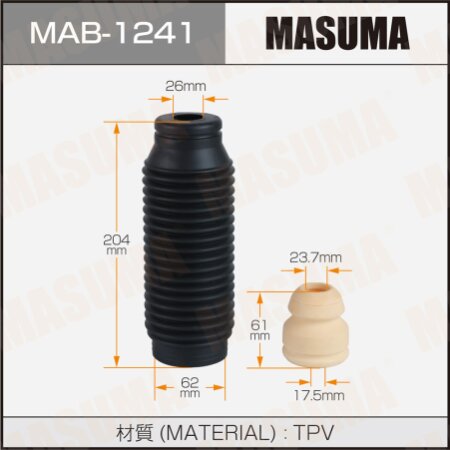 Dust cover with bump stop for Masuma shock absorber (rubber), MAB-1241