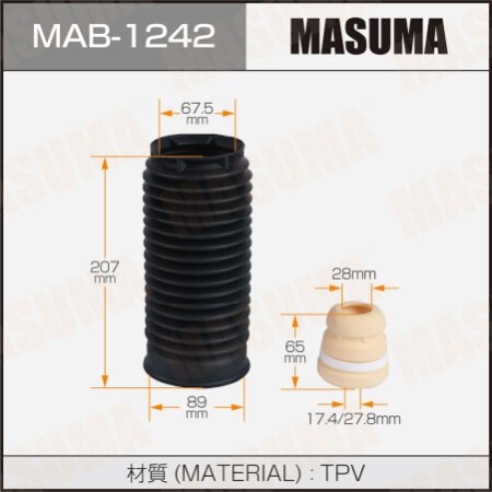 Dust cover with bump stop for Masuma shock absorber, MAB-1242