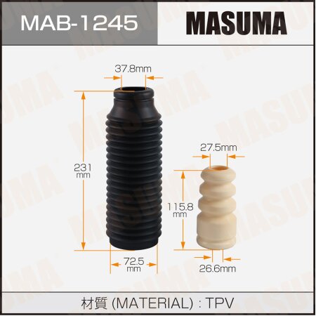 Dust cover with bump stop for Masuma shock absorber  (plastic), MAB-1245